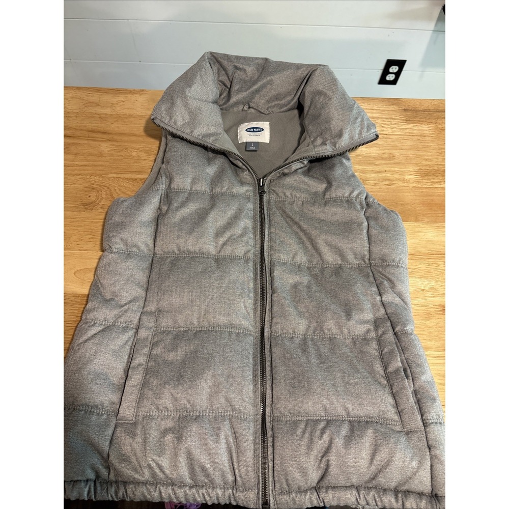 Old Navy Women's Puffer Vest, Heather Gray, Size Small/Petit